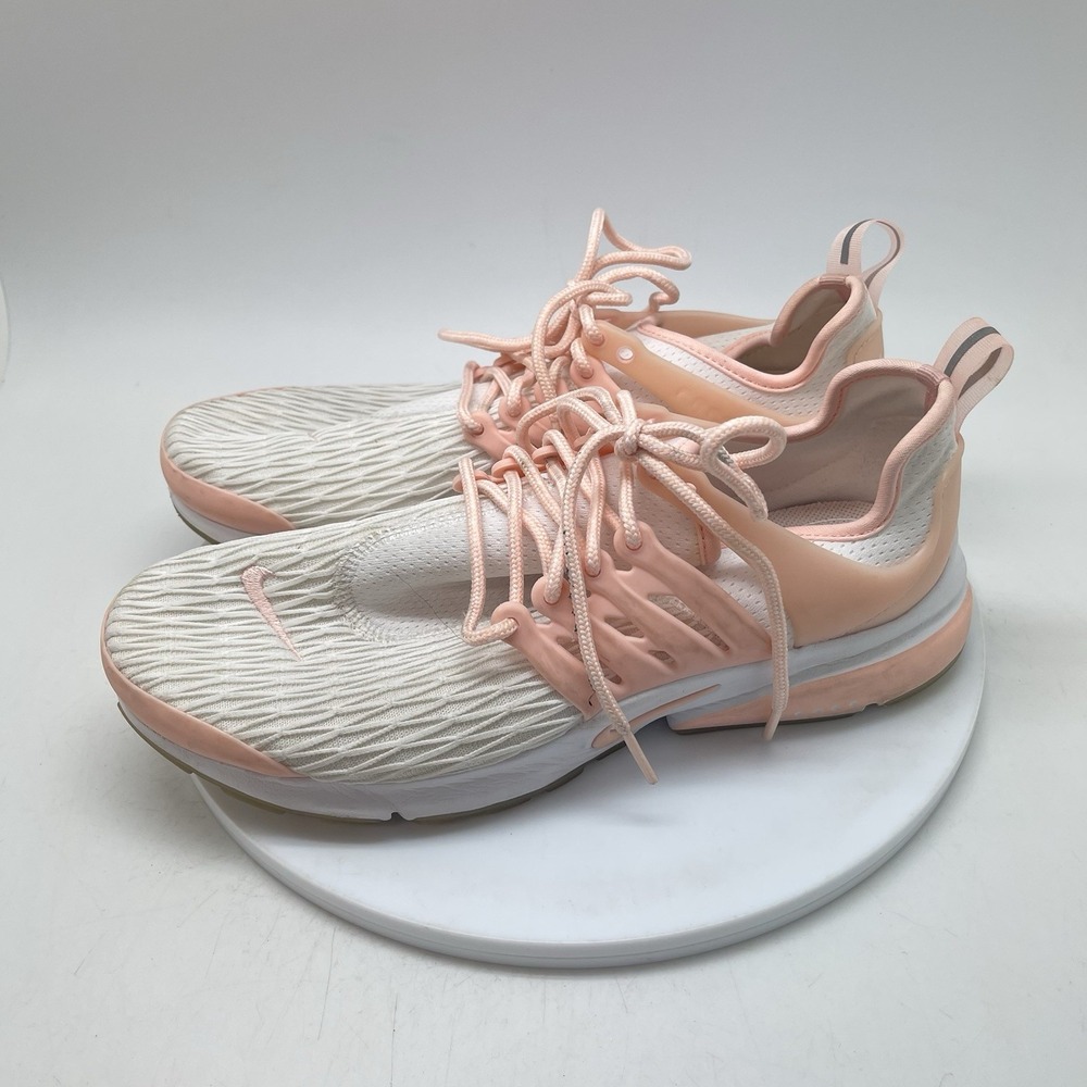 Nike Air Presto Premium Shoes Womens 10 Pink Leather Running Gym Trainer Sneaker - Picture 3 of 10